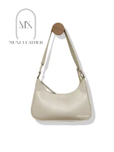 Bolsos de diseñador de alta calidad para mujeres, bolso de cuero en forma de luna, bolso de hombro de moda para mujeres