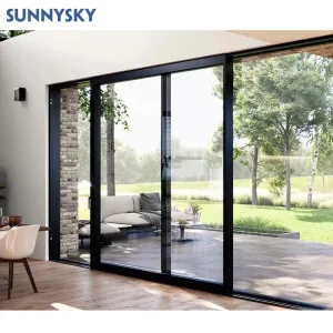 Sunnysky Factory Wholesale Price Australian Standard Aluminum Alloy Sliding French Doors with Double Glass