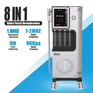 Oxygen Beauty Machine RF Microneedling Peeling Facial Water Aqua Dermabrasion Oxygen Jet Peel Machine 10.4" Touch Screen for