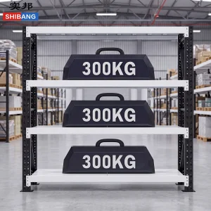 Custom Shibang Shelving 300Kg Layer Mutil Tier Warehouse Storage Metal Stacking Shelf Rack for Garage