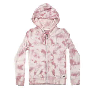 Wholesale Tie dye women's zip up casual pique hoodie