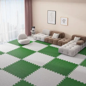 EVA Foam Leaves Pattern Durable Anti Static Tatami Puzzle Interlock Gym Floor Mat