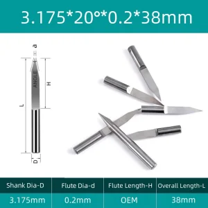 Precision 3D Letter Engraving CNC Router Bit - Round Bottom