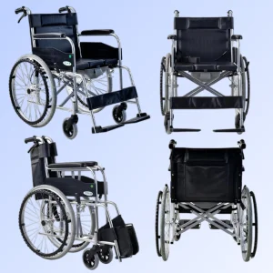 Good Quality All Terrain Portable Plastic Pedal Foldable Hospital Use Manual Wheelchair