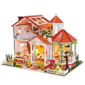 New 3D DIY Popular Design Miniature with LED Light Doll House