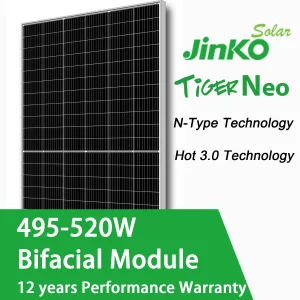 Painel Solar de Silício Monocristalino de Alta Eficiência Jinko 495W 500W 510W 520W Módulo PV para Uso Doméstico