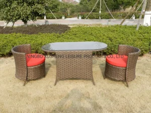 Backyard Garden Outdoor Furniture Rattan Chairs and Table Wicker with Cushions