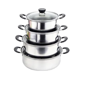 Wholesale High Quality Heat Resistant Stainless Steel Cookware Sets No Bottom Material No Coating for Commercial Kitchen OEM ODM