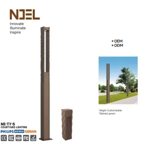 Popular Solar IP65 Waterproof LED Garden Light Column Lamp Modern Design Outdoor Dimmable 5-Year Warranty New Arrivals