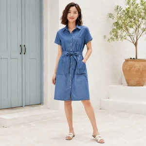 Vestido Camisero con Cinturón para Mujeres