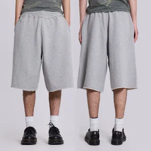 Custom Cotton Baggy Blank Sweat Shorts French Terry Mid Waist Elastic Waist Vintage Joggers Plus Size Unisex