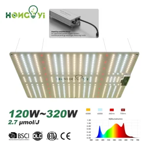 HongYi 120W 180W 240W 320W Quantum Panel Board LED Grow Light Full Spectrum+IR PPE 2.7umol/J Dimmable Full Spectrum Plant Light