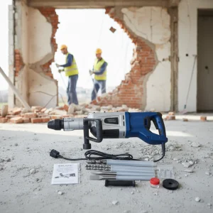 Electric Rotary Hammer Drill SDS 1700W Brushless Motor Shockproof Design High-speed Double Grips Heavy Duty Percussion Drill