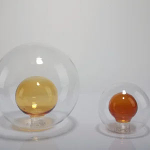 OEM Double-Wall Light Amber Yellow Blown Glass Lampshade Ceiling Lamps