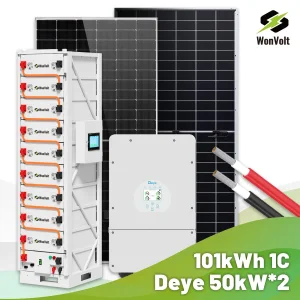 Sistema de Panel Solar Wonvolt Inversor Deye 8kw 12kw 16kw 20kw 30kw 50kw 60kw Sistema de Energía para el Hogar