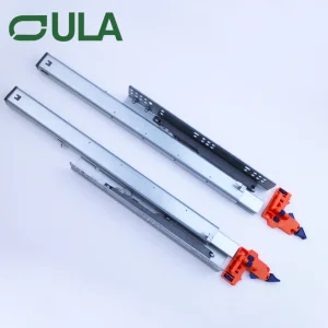 OULA Furniture Hardware Heavy-Duty Iron 45mm Concealed Slides with 3D Lock Full Extension Hidden Telescopic Drawer Slides