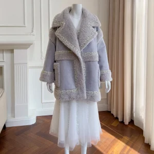 Nnr Flower Women Wool Polyester Coat