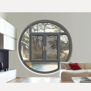 Ventanas oscilobatientes de vidrio templado doble acristalamiento de aluminio para apartamentos, hoteles y residencias con forma de arco