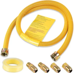 Hot Sale Gas Line Connector for Dryer (1/2 48inch) , Gas Hose Connector Kit for Stove, Water Heater, Gas Log, Gas Connector