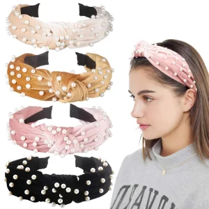 Manufacturer Customized Velvet Pearl Headband