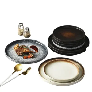 Custom Industrial Style Speckled Gradient Glaze Ceramic Plate Set Supplier, Companies