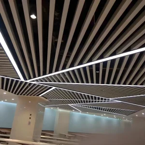 Aluminum Baffle Ceiling System - Linear Suspended Metal Acoustic Baffles