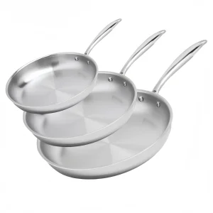 Triply Non Stick Stainless Steel Fry Pan Skillets 8/10/12 Inch Cookware Cooking Pan Frying Pan