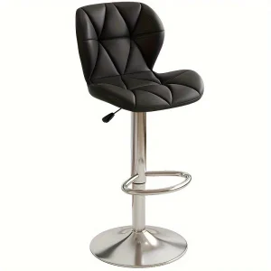 Factory Sale Popular PU Leather Upholstered Swivel Barstool with Footrest