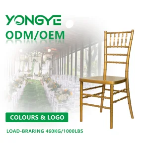 Elegance Durable Sutrdy Wedding Banquet Event Semi-Inserted Steel Tube Resin Chiavari Chair