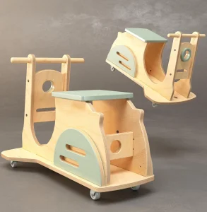 Wood Kids Ride-on Toy Montessori Inspired Customizable Wooden Bike Riding Horse