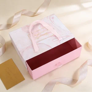 Customized Gift Box Pink Marble Texture