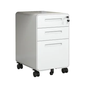 School Office Use Mobile Filing Cabinet Under Desk Metal Filing Cabinet Movable 3 File Drawers Cabinet Steel Mobile Pedestal