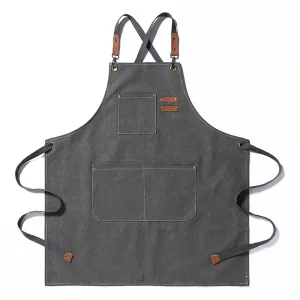 Custom Barista Tools Unisex Blue Multipurpose Canvas Restaurant Coffee Bartender Apron