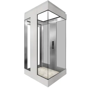 OEM Panoramic Cheap Residential Gearless LED Glass Mirror Sightseeing Elevator Lift