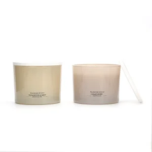 Wholesale 8oz 10oz 12oz 14oz 15oz 16oz 20oz Glass Containers Vessels for Candle Making with Wooden Lids Empty Luxury Candle Jars
