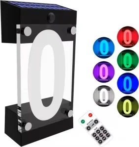 Placa de Endereço Solar, Placa de Iluminação Externa à Prova d'Água com Luz LED Solar para Numeração Externa de Casas