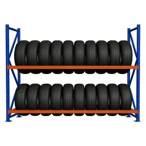 Warehouse Tire Shelves Heavy Duty Steel Studded Adjustable Powder Coated 500KG Capacity