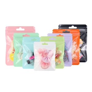 Coloured Transparent Plastic Zip Lock Bag Sachet Jewelry &amp; Watch Packaging Reseal Bags with Recycled Materials