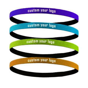 Custom Elastic Silk Hair Accessories Running Headband with logo