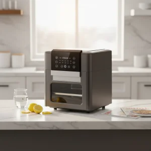 12L Family Size Modern Oil-Free Air Fryer 2-Layer Stainless Steel Square Digital Electric Energy Saving Kitchen Appliance