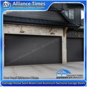 Elegant Carriage House Wood Clad Aluminum Garage Doors with Safety Clutch Feature