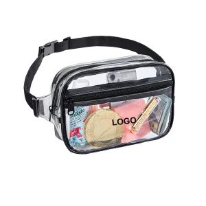 Bolsa de Cintura Jelly Transparente Branca de Doce com Espelho em Couro PVC
