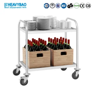 Heavybao Hotel Stainless Steel Food and Drink Service Cart