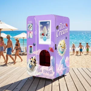 LE VENDING LE1010A Automatic Foft Ice Cream Machine with Multi-Flavor  Compatible 110V/220V Universal Plug and 6 Toppings