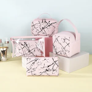Organizador de Viagem de Grande Capacidade Estojo para Pincéis de Maquiagem Bolsa de Cosméticos em Couro PU Personalizada