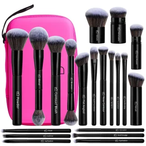 Luxury Professional Makeup Brush Set Custom Double-end Vegan Synthetic Contour Powder Concealer Blush Brush Makeup Brush Set