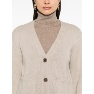 Custom Women's V-neck Cardigan Sweater Soft Lightweight Knitted