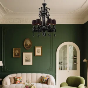 Wholesale Classic Luxury Hot Sale Large Loft Vintage Home and Weddings Decor Black Color Crystal Chandeliers Hot Selling Luxury