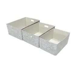 Discount 2024 New design Set of 3 Felt Bin Basket Drawer Organizer Office Organizer Felt Storage Basket Suppliers, Exporters