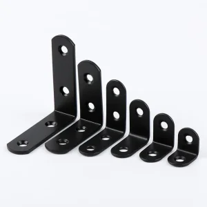 Black L-Shaped Stainless Steel Right Angle Bracket
